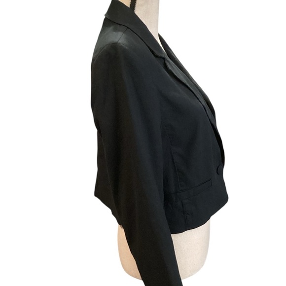 A New Day Linen Blend Black Cropped Blazer, Medium NWT - Picture 6 of 12